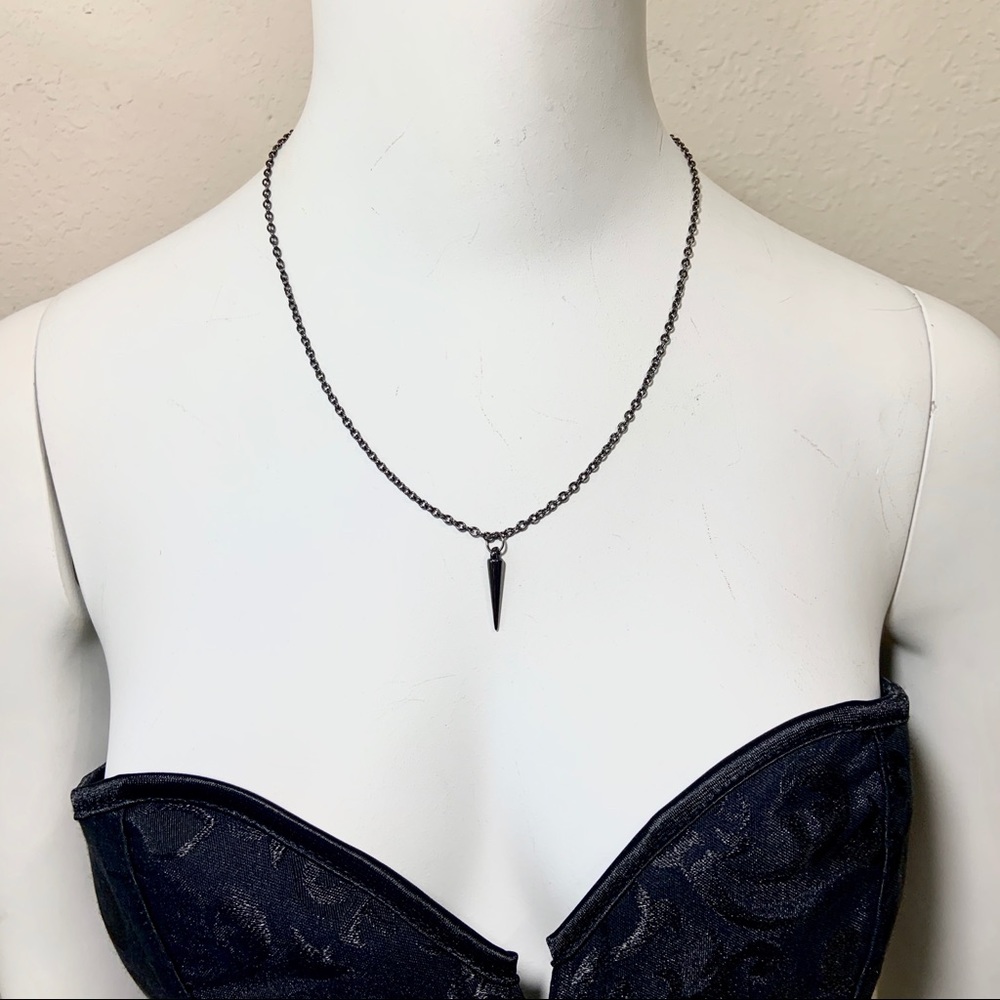 Spike Gunmetal Necklace Punk Goth Egirl New